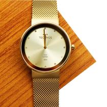 Relógio Feminino Technos Safira Dourado Slim 1L22WM/1X