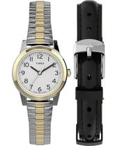 Relógio feminino Timex Essex Avenue 25 mm em dois tons com 2 alças