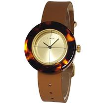 Relógio Feminino Timex TW2T93100 Resistente à Água com Bisel de Tartaruga