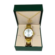 Relógio Feminino Tuguir Analógico TG142 Dourado e Branco