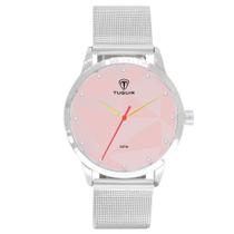 Relógio Feminino Tuguir Analógico TG150 - Prata e Rosa
