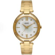Relógio Feminino Unique Dourado Fundo Branco Orient