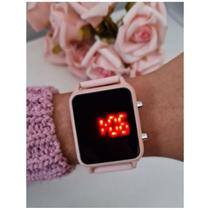 Relógio Feminino Unissex digital Led Quadrado Sports Watch Tendência Moda Dourado Rose