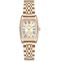 relógio feminino vintage pulseira em aço mostrador elegante casual à prova dagua