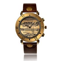 Relógio Feminino Womage Notas Musicais Pulseira Couro Quartz Relógio Feminino Womage Notas Musicais Pulseira Couro Quartz