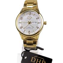 Relógio Femino Dourado DHPA Prova de Agua - RDH20 - CJJ MODAS