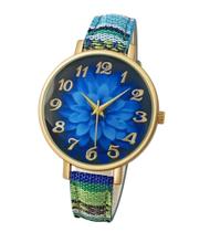 Relógio Flor do Tempo Com Pulseira Bordada Estilo e Elegância em Cada Detalhe