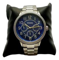 Relógio Fossil Aço Escovado E Azul Safira Bq1497 - BDFSHOP