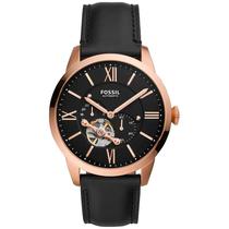 Relógio Fossil Automático Masculino Townsman Rosé Pulseira em Couro ME3170/0JN