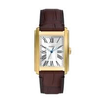 Relógio Fossil Carraway FS6011 de quartzo para homens, dourado/marrom