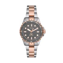 Relógio Fossil Dive ES5348 feminino em aço inoxidável de dois tons