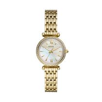 Relogio Fossil ES4735 Carlie Mini Quartz Dourado 28 mm