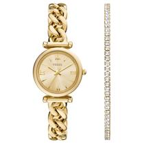 Relógio Fossil Feminino Carlie Dourado - Es5387set/1dn