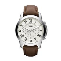Relogio Fossil Grant FS4735 para homens, aço inoxidável, marrom