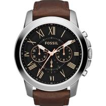 Relógio Fossil Grant Prata/Marrom Masculino FS4813/0PN