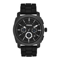 Relógio Fossil Machine FS4487, cronógrafo masculino, preto
