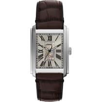 Relógio Fossil Masculino Ref: Me3272/1xn Automático Esqueleto Retangular Prateado