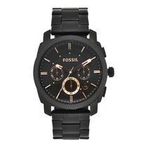 Relógio Fossil Men's Machine FS4682 Chronograph Black Steel