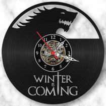 Relógio Game Of Thrones Winter Is Coming Series Tv Vinil Lp Promoção
