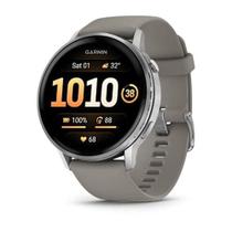 Relógio Garmin Venu 4 Prata com pulseira de silicone cinza