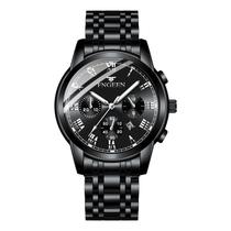 Relógio Glow-in-the-Dark Calendar Business Steel Strap Men
