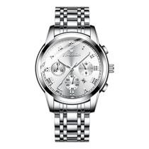 Relógio Glow-in-the-Dark Calendar Business Steel Strap Men
