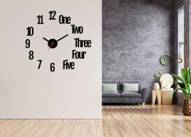 Relógio Grande Criativo Silencioso Palavras Sala Quarto Novo - intempo design