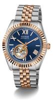 Relógio Guess Automático Gw0984g5 Bicolor Rosé Open Heart Prateado Ouro Rosegold Azul Relógio Guess Automático Gw0984g5 Bicolor Rosé Open Heart Prateado Ouro Rosegold Azul