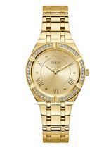 Relógio GUESS Black + Gold-Tone Crystal Silicone para mulheres
