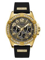 Relógio GUESS Comfortable Gold Tone Black Silicone U1132G1 Relógio GUESS Comfortable Gold Tone Black Silicone U1132G1