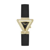 Relógio GUESS Feminino 34mm - Pulseira e Mostrador Pretos, Capa Dourada