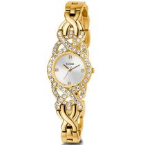 Relógio GUESS feminino analógico dourado strass GW0682L2 Relógio GUESS feminino analógico dourado strass GW0682L2
