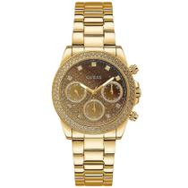 Relógio GUESS feminino dourado strass analógico GW0483L2