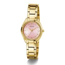 Relógio Guess Feminino Ladies 30mm Rosa Cristais Elegante Dourado Pedras Rosa
