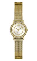 Relógio GUESS Ladies Gold Tone com mostrador branco, caixa de 28 mm e WR de 100 m Relógio GUESS Ladies Gold Tone com mostrador branco, caixa de 28 mm e WR de 100 m