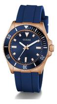 Relógio Guess Masculino Esportivo Ouro Rosé Azul Gw0969g3 - Azul - Ouro Rosé - Azul-escuro