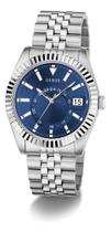 Relógio Guess Masculino Jaden Prata Multifunção Gw0977g1 Prateado Azul Azul-marinho
