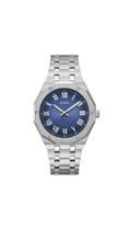 Relógio GUESS para homens, caixa de 42 mm, mostrador azul, aço inoxidável