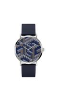 Relógio GUESS para homens com pulseira de silicone azul marinho, estojo de 44,0 mm