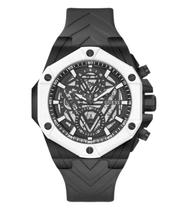 Relógio GUESS para homens, estojo de 47 mm, mostrador preto e pulseira