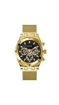 Relógio GUESS para homens GUESS Gold Tone Strap Black Dial 44mm