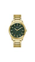 Relógio GUESS para homens, pulseira dourada, caixa de 44 mm, mostrador verde