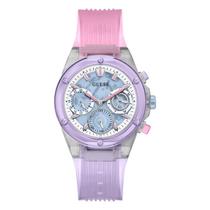 Relógio Guess, pulseira multicolorida, mostrador azul, caixa de 39 mm