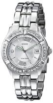 Relógio GUESS: pulseira prateada com data para mulheres G75511M