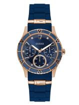Relógio GUESS Rose Gold-Tone + Iconic Blue Silicone U1157L3 Relógio GUESS Rose Gold-Tone + Iconic Blue Silicone U1157L3