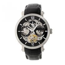 Relógio HERITOR Aries Skeleton Automatic para homens em couro preto