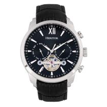 Relógio HERITOR Arthur Automatic para homens, pulseira de couro preta
