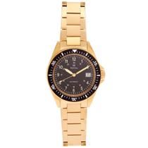 Relógio HERITOR Calder Automático Dourado/Preto em Aço Inoxidável