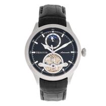 Relógio HERITOR Gregory Automatic para homens com pulseira de couro preta