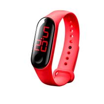 Relógio Infantil Adulto Digital De Led Pulseira Bracelete Vermelho